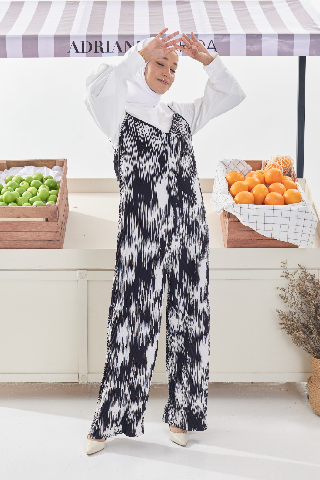Le Marché Pleated Jumpsuit in Soot