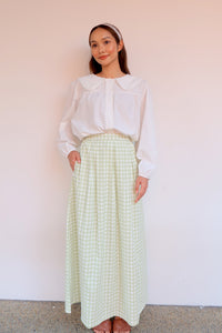 Gingham Maxi Skirt in Sage