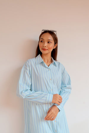 Gingham Tunic Shirt in Blue