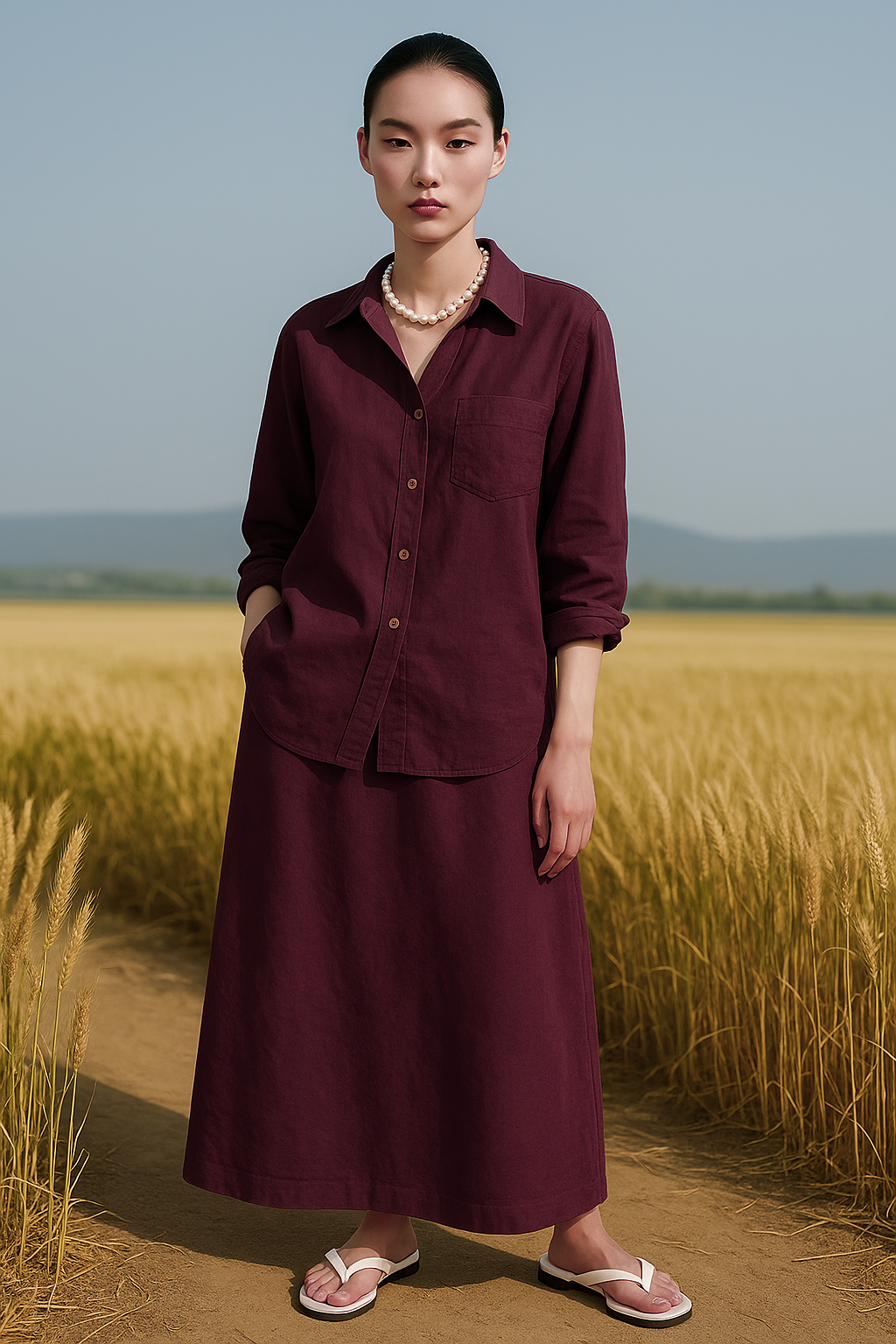 Curated Linen Coord Skirt - Free Size