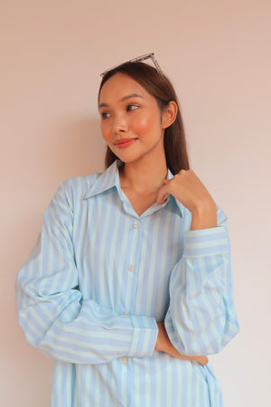 Gingham Tunic Shirt in Blue