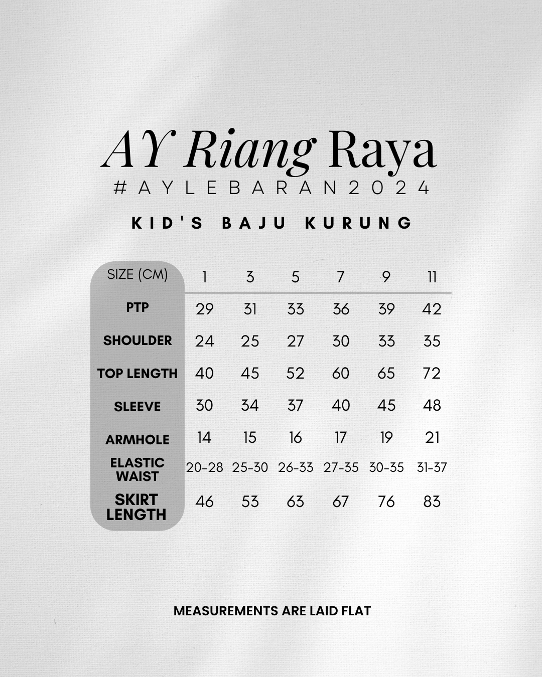 AYLEBARAN 2024 Ceria 2.0 Kid's Kurung Pahang