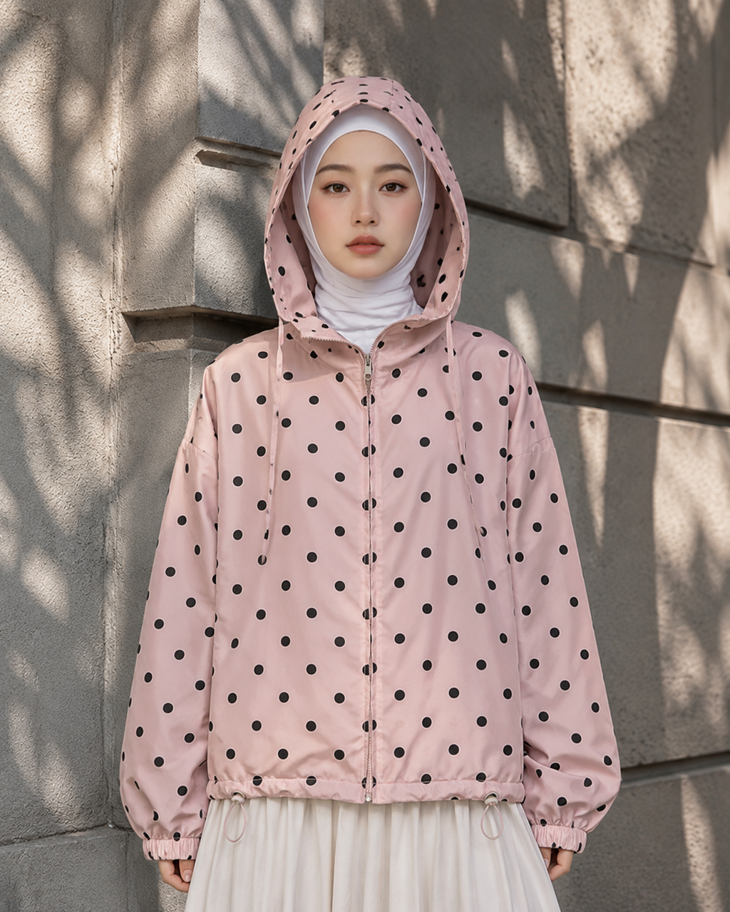Curated Adrianna Yariqa Polka Hoodie Breeze Jacket