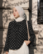 Élodie Polka Pleated Blouse