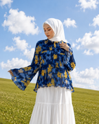 Exclusive Bloom Pleated Top