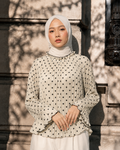 Élodie Polka Pleated Blouse