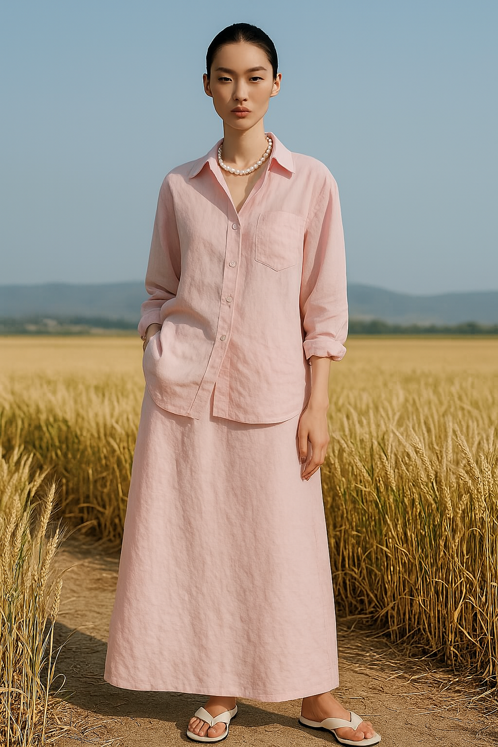 Curated Linen Coord Skirt - Free Size
