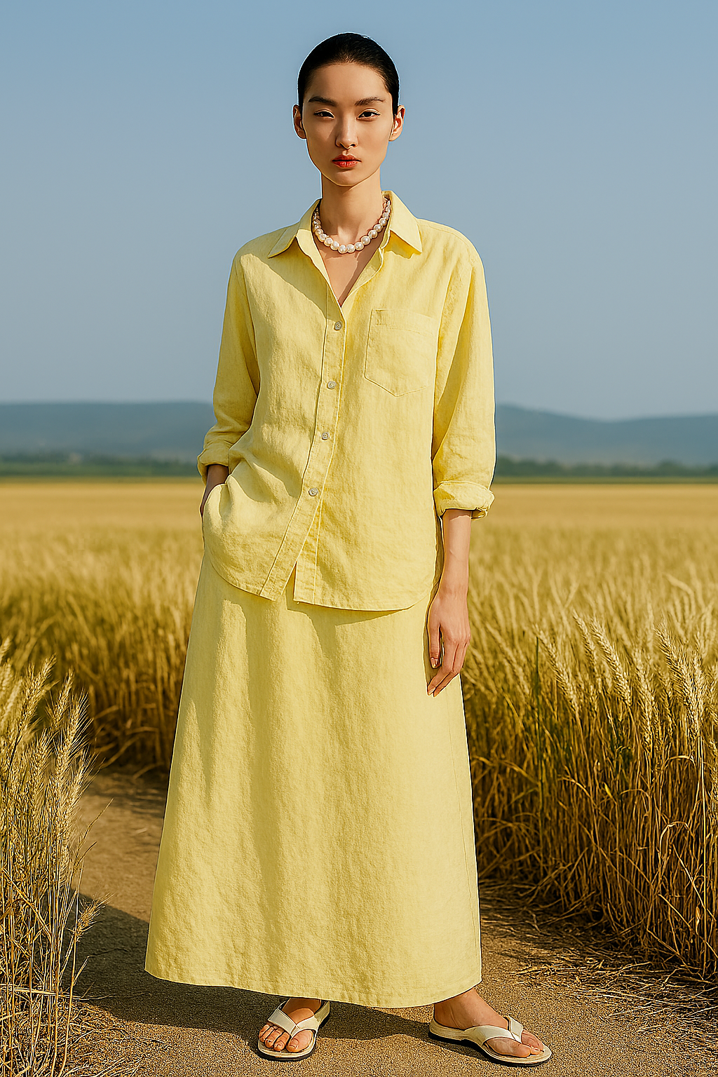Curated Linen Coord Skirt - Free Size