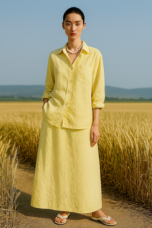 Curated Linen Coord Skirt - Free Size
