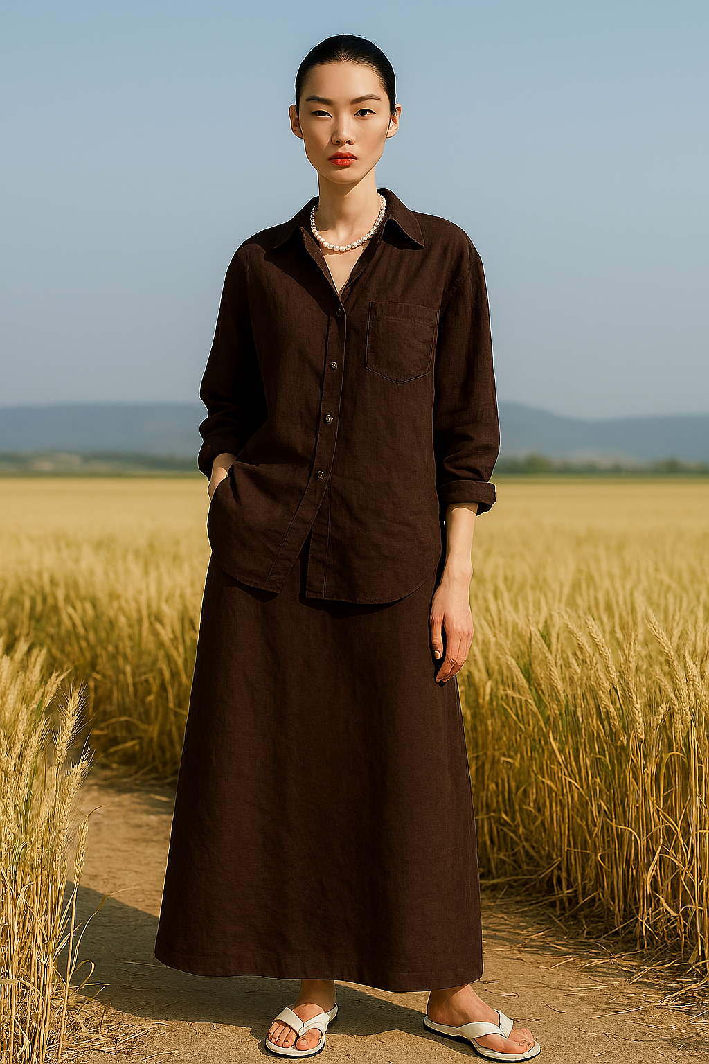 Curated Linen Coord Skirt - Free Size
