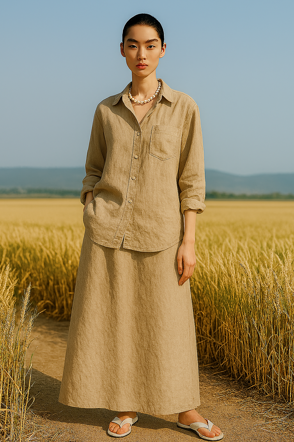 Curated Linen Coord Skirt - Free Size