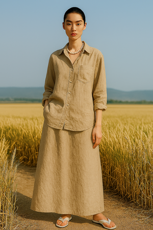 Curated Linen Coord Skirt - Free Size
