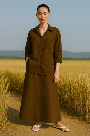 Curated Linen Coord Skirt - Free Size