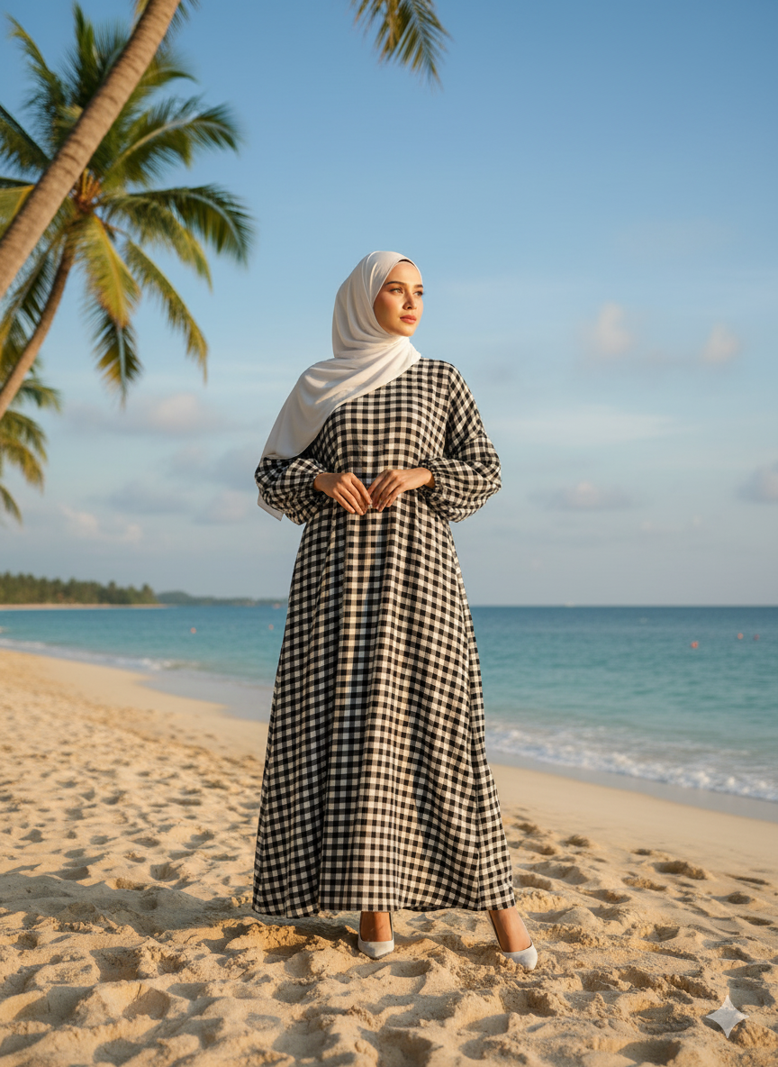 Tropical Checks Loose-Fit Maxi Dress - Available in 6 Colors