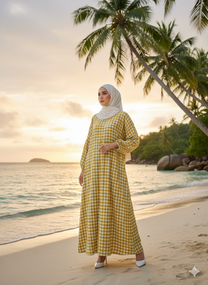 Tropical Checks Loose-Fit Maxi Dress - Available in 6 Colors
