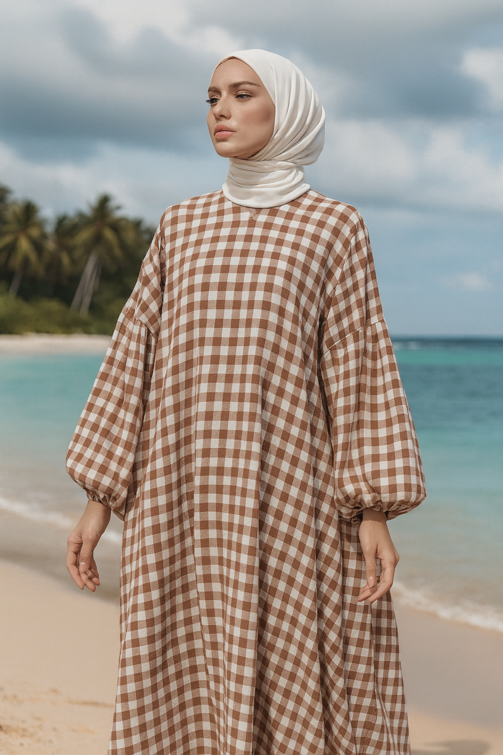 Tropical Checks Loose-Fit Maxi Dress - Available in 6 Colors