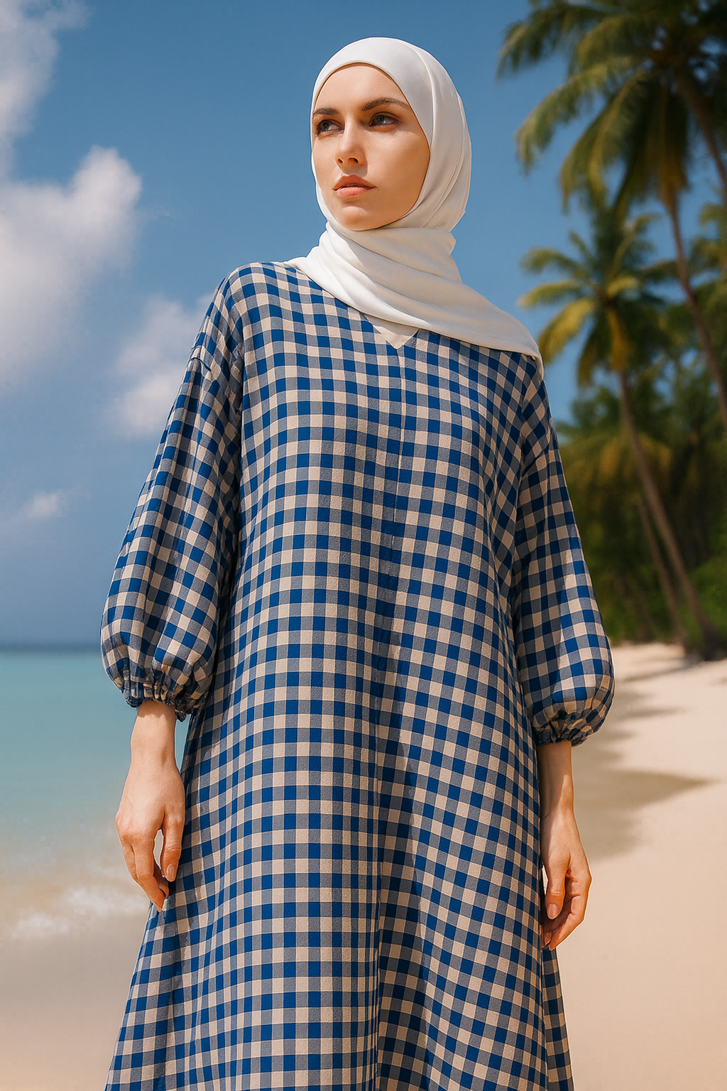 Tropical Checks Loose-Fit Maxi Dress - Available in 6 Colors