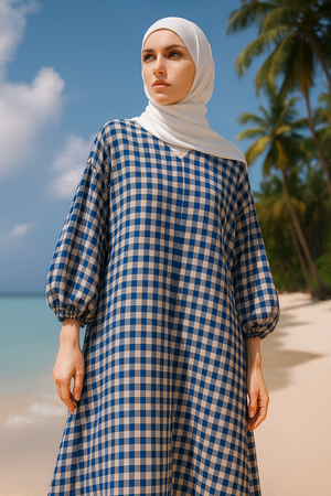 Tropical Checks Loose-Fit Maxi Dress - Available in 6 Colors