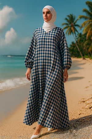 Tropical Checks Loose-Fit Maxi Dress - Available in 6 Colors