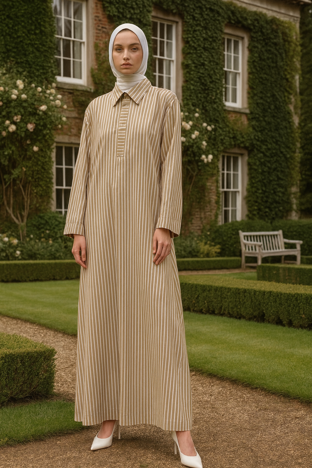 Eterna Long Striped Tunic - Free Size