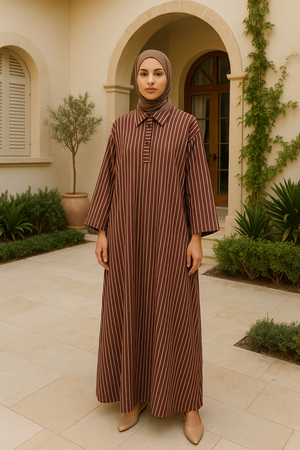 Eterna Long Striped Tunic - Free Size