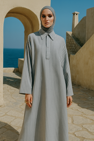 Eterna Long Striped Tunic - Free Size