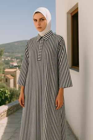 Eterna Long Striped Tunic - Free Size