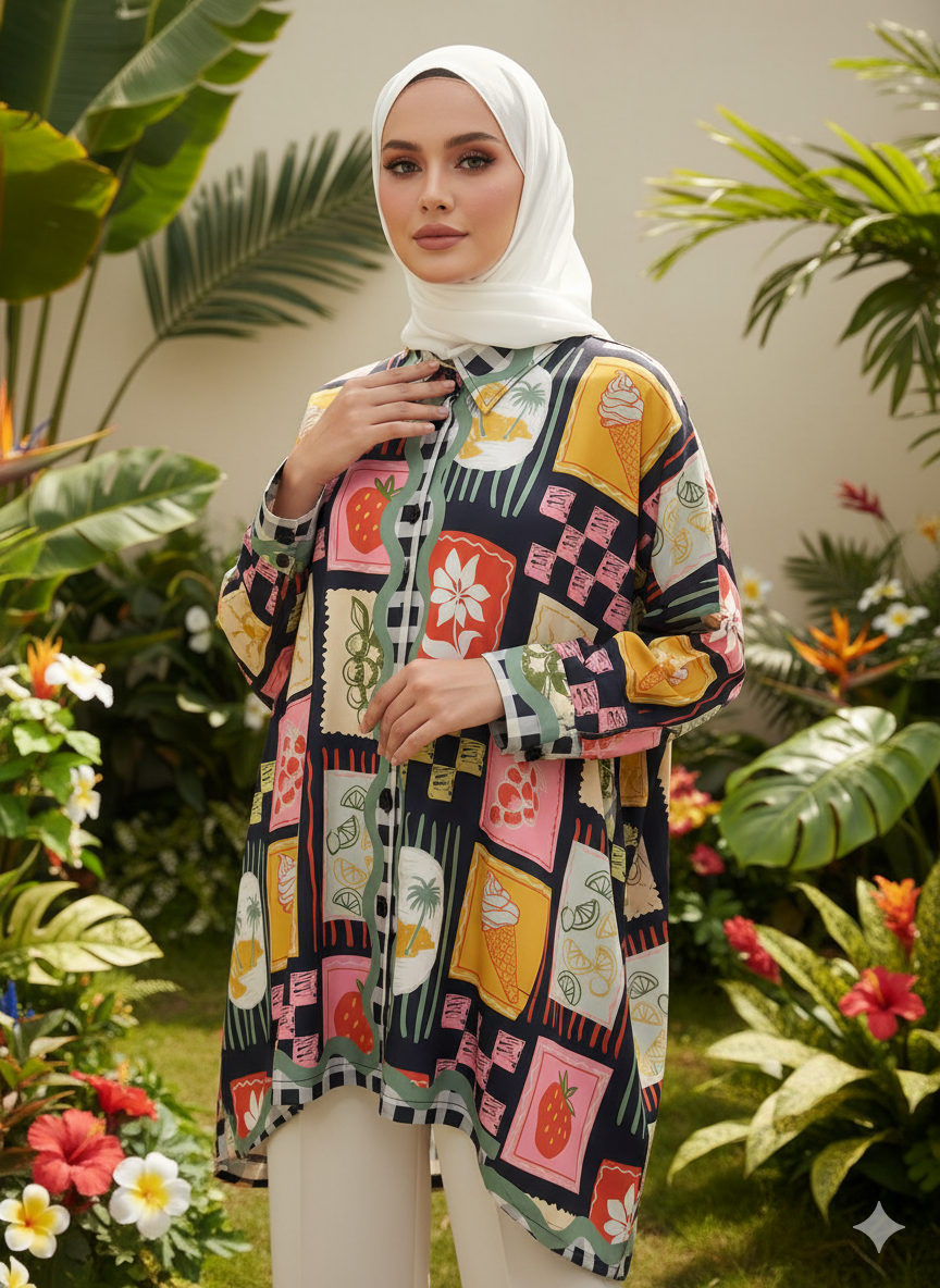 Tropical Checks Highlow Top Series