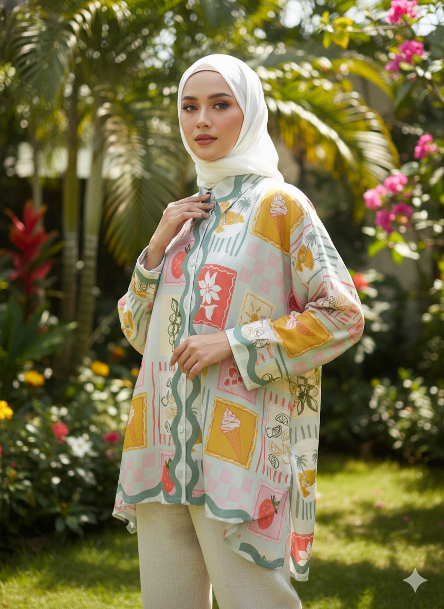 Tropical Checks Highlow Top Series