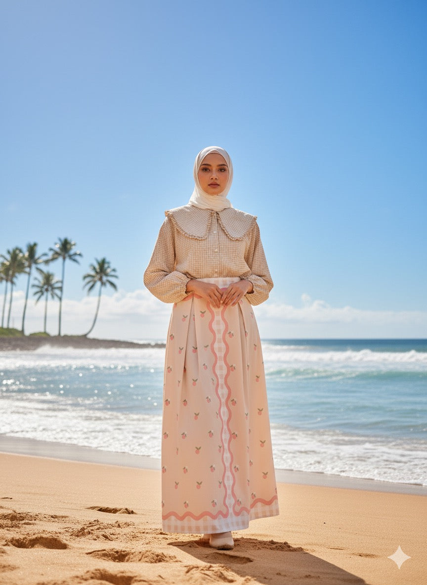 Tropical Checks A-Line Maxi Skirt 2.0