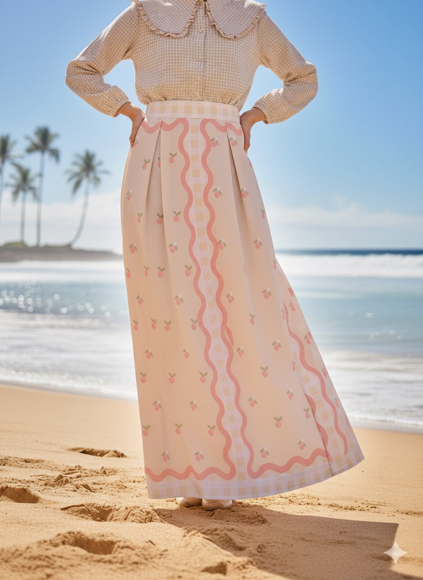 Tropical Checks A-Line Maxi Skirt 2.0