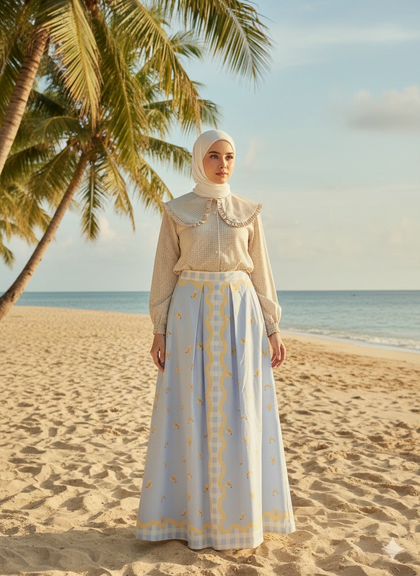 Tropical Checks A-Line Maxi Skirt 2.0