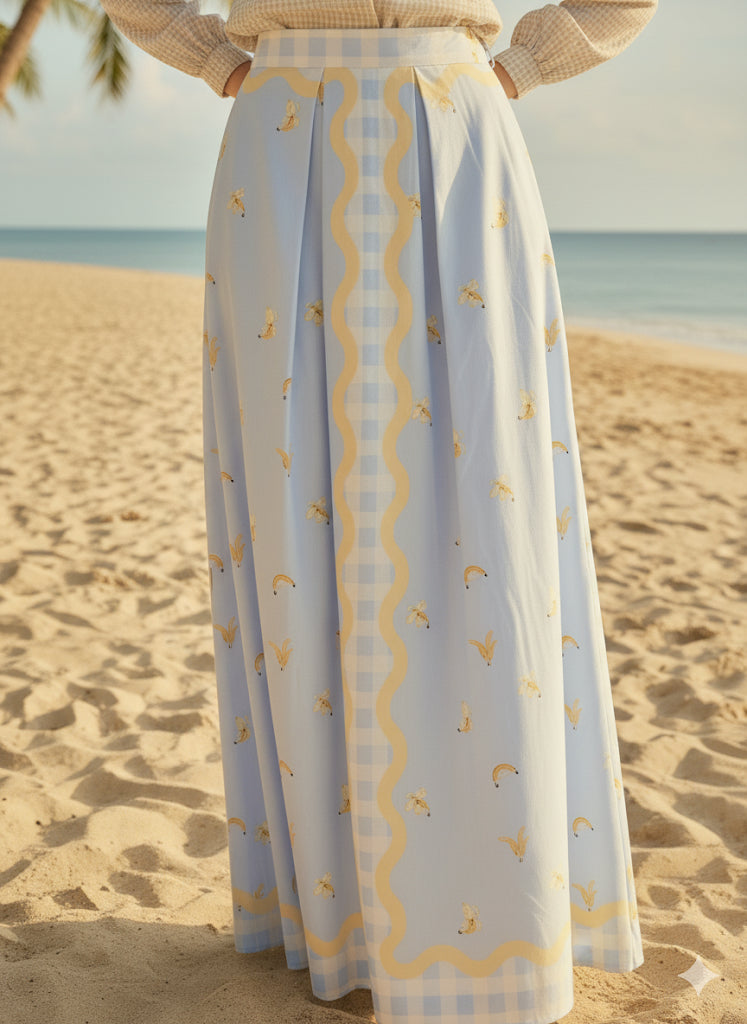 Tropical Checks A-Line Maxi Skirt 2.0