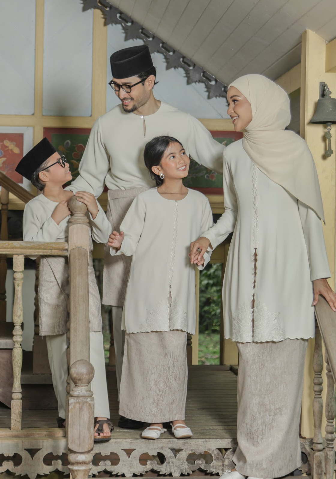 Klasik Raya Melati Girl Pahang Kurung in Beige