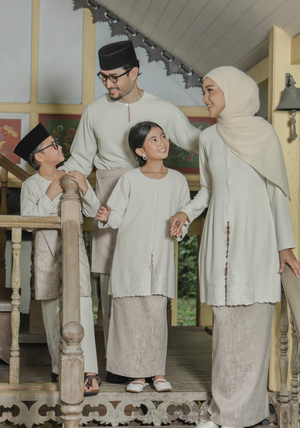 Klasik Raya Melati Girl Pahang Kurung in Beige