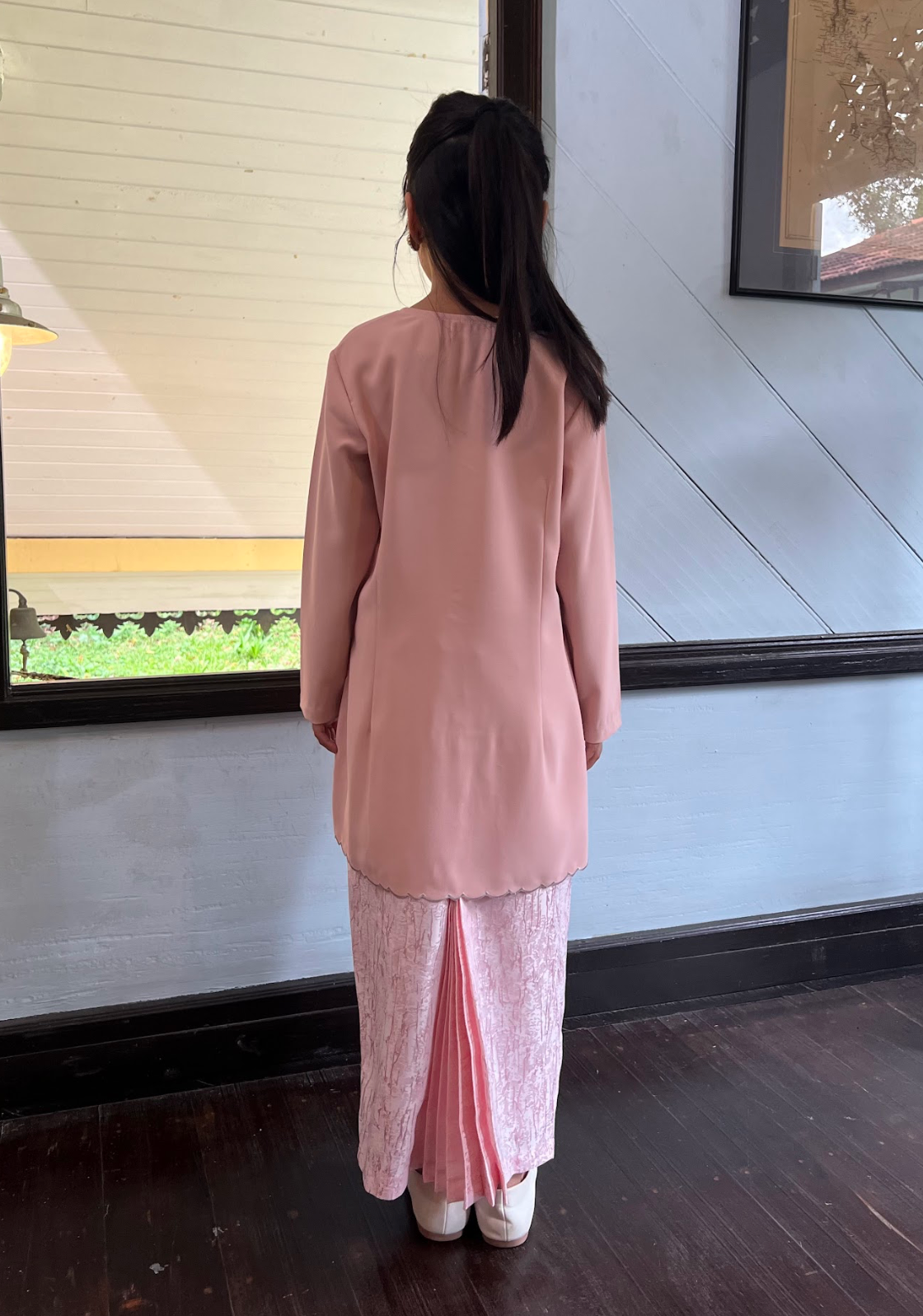 Klasik Raya Kemboja Girl Pahang Kurung in Pink