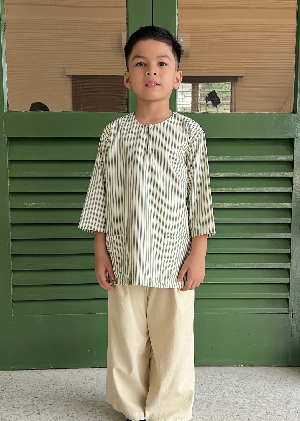 2026 Lebaran Kids Jalur Kurta Top / Pants