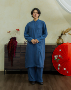 Orient Edit Cheongsam Long Tunic Stripe Set
