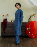 Orient Edit Cheongsam Long Tunic Stripe Set