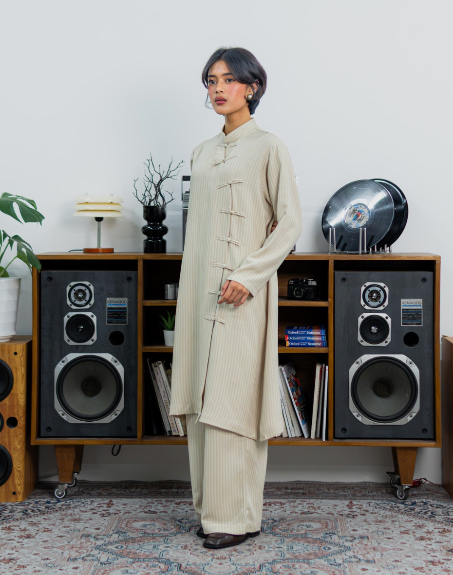 Orient Edit Cheongsam Long Tunic Stripe Set