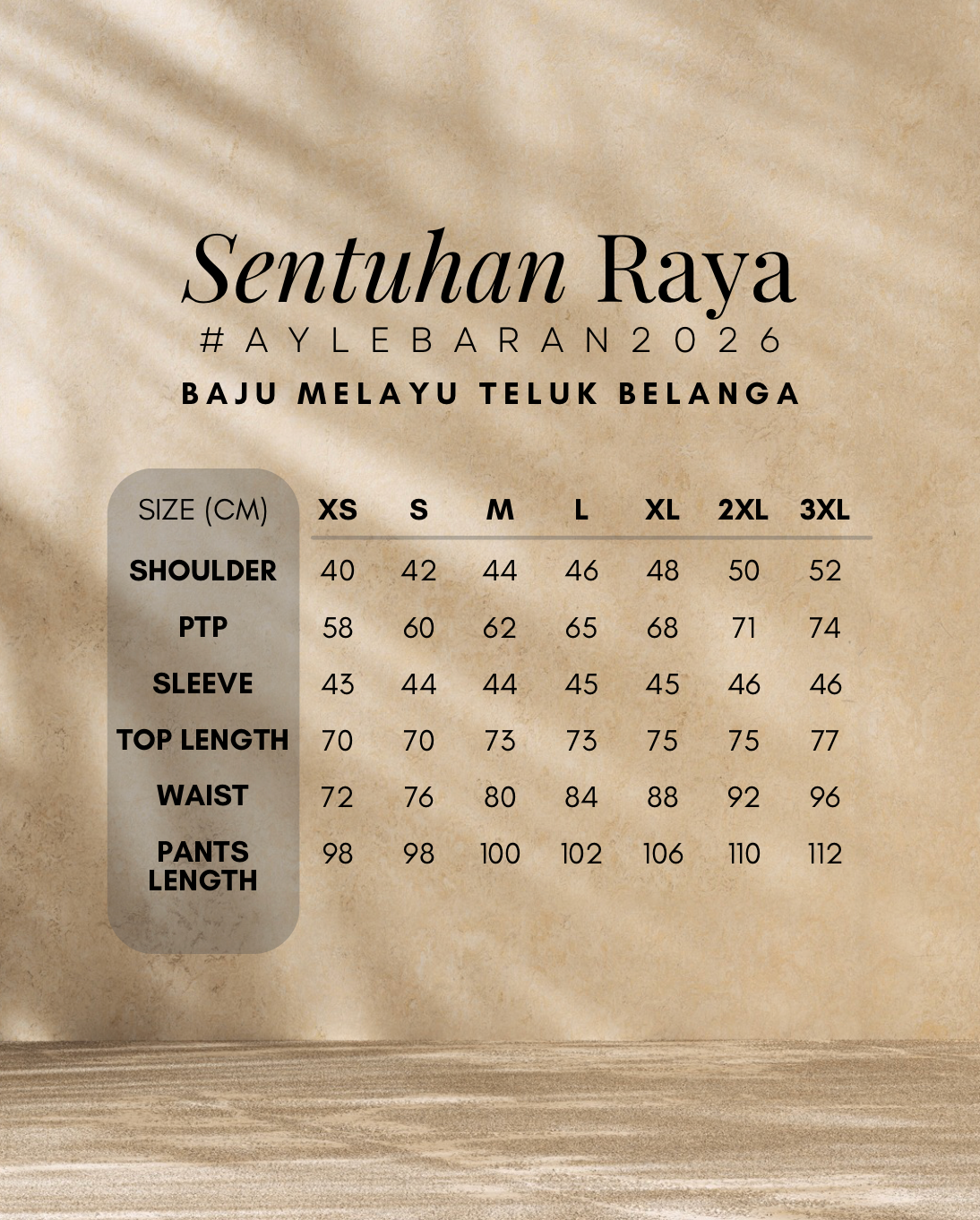 2026 Lebaran Baju Melayu Teluk Belanga (Samping Not Included)