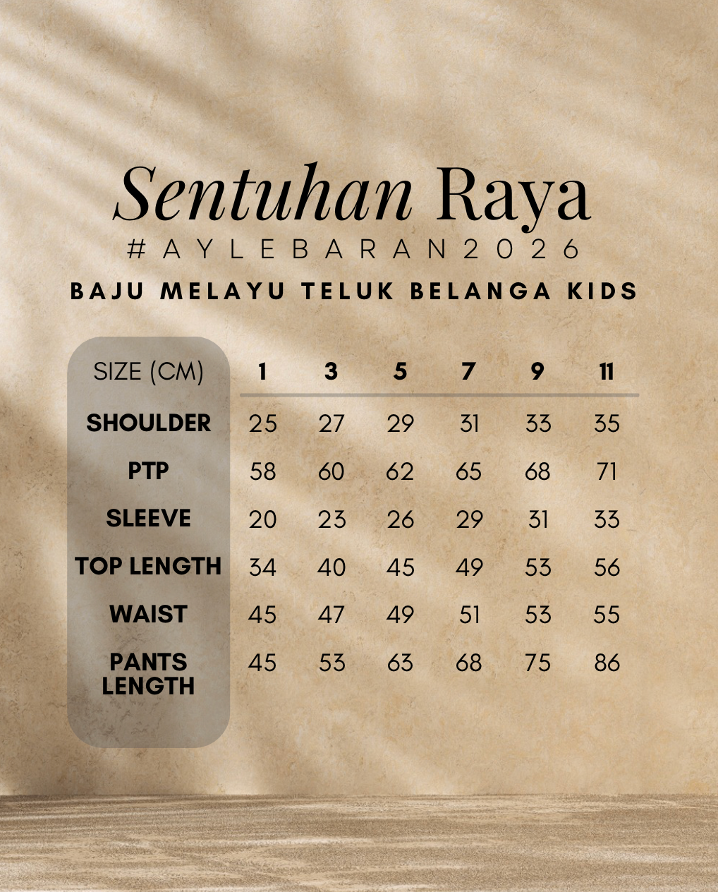 2026 Lebaran Kids Baju Melayu Teluk Belanga (Samping Not Included)