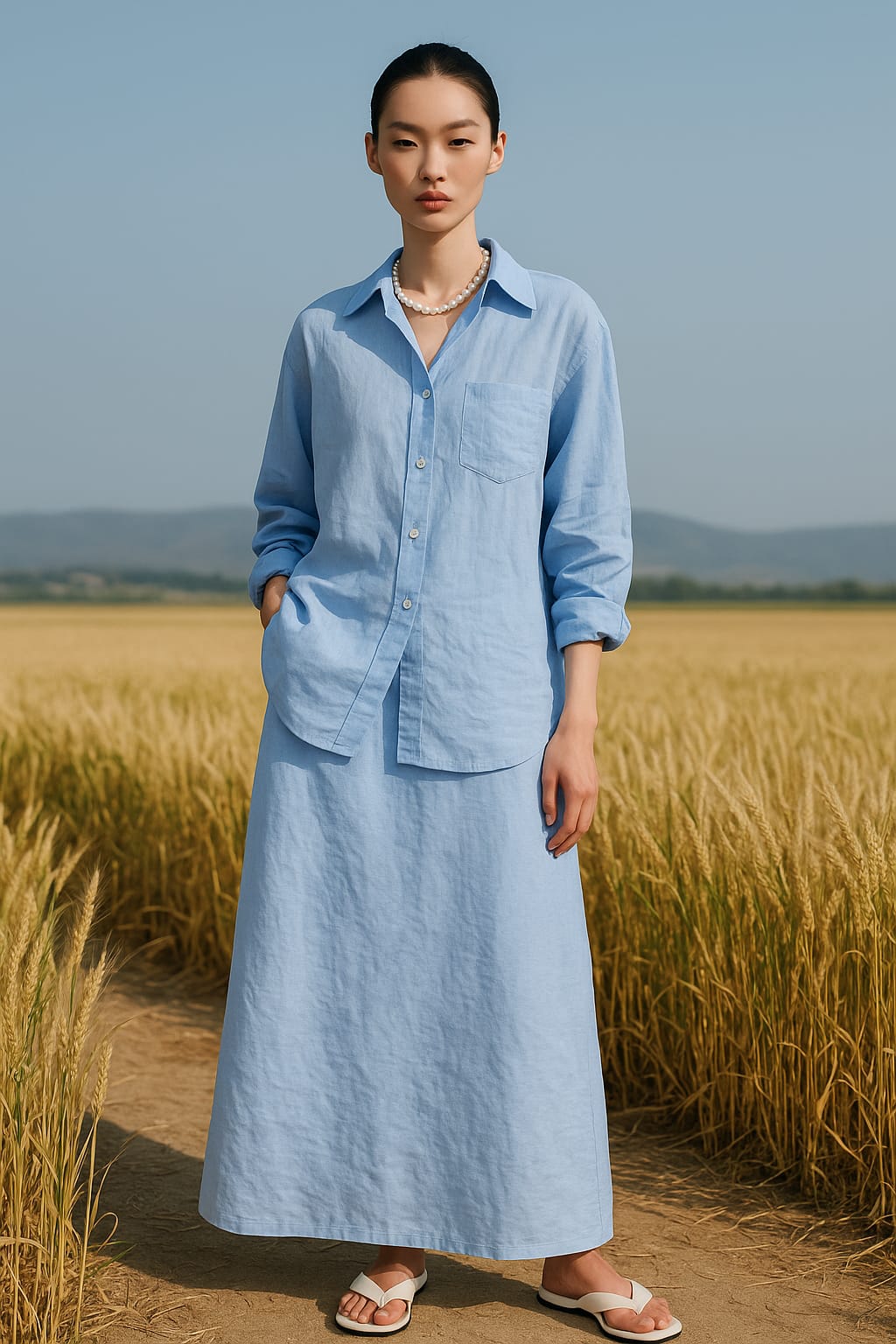 Curated Linen Coord Skirt - Free Size