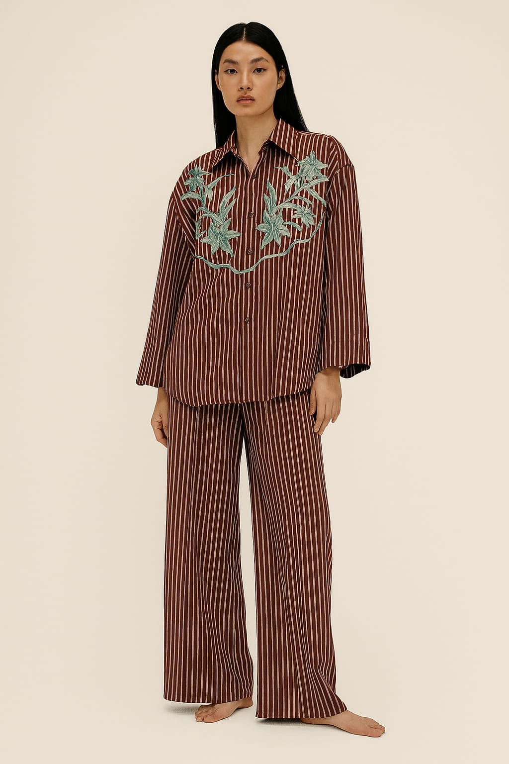 Botanical Stripes Co-ord Set - Available in 7 Colors