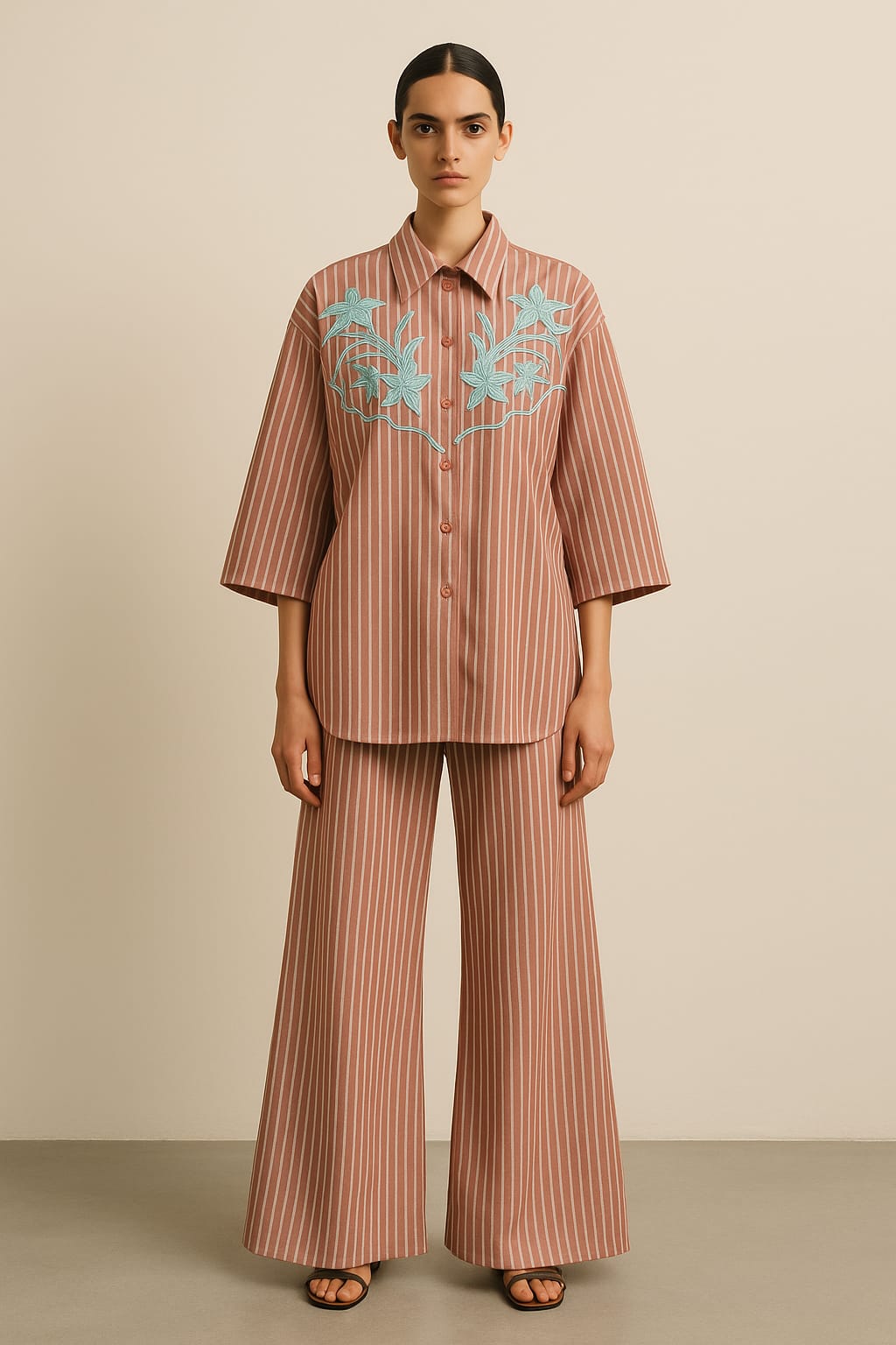 Botanical Stripes Co-ord Set - Available in 7 Colors
