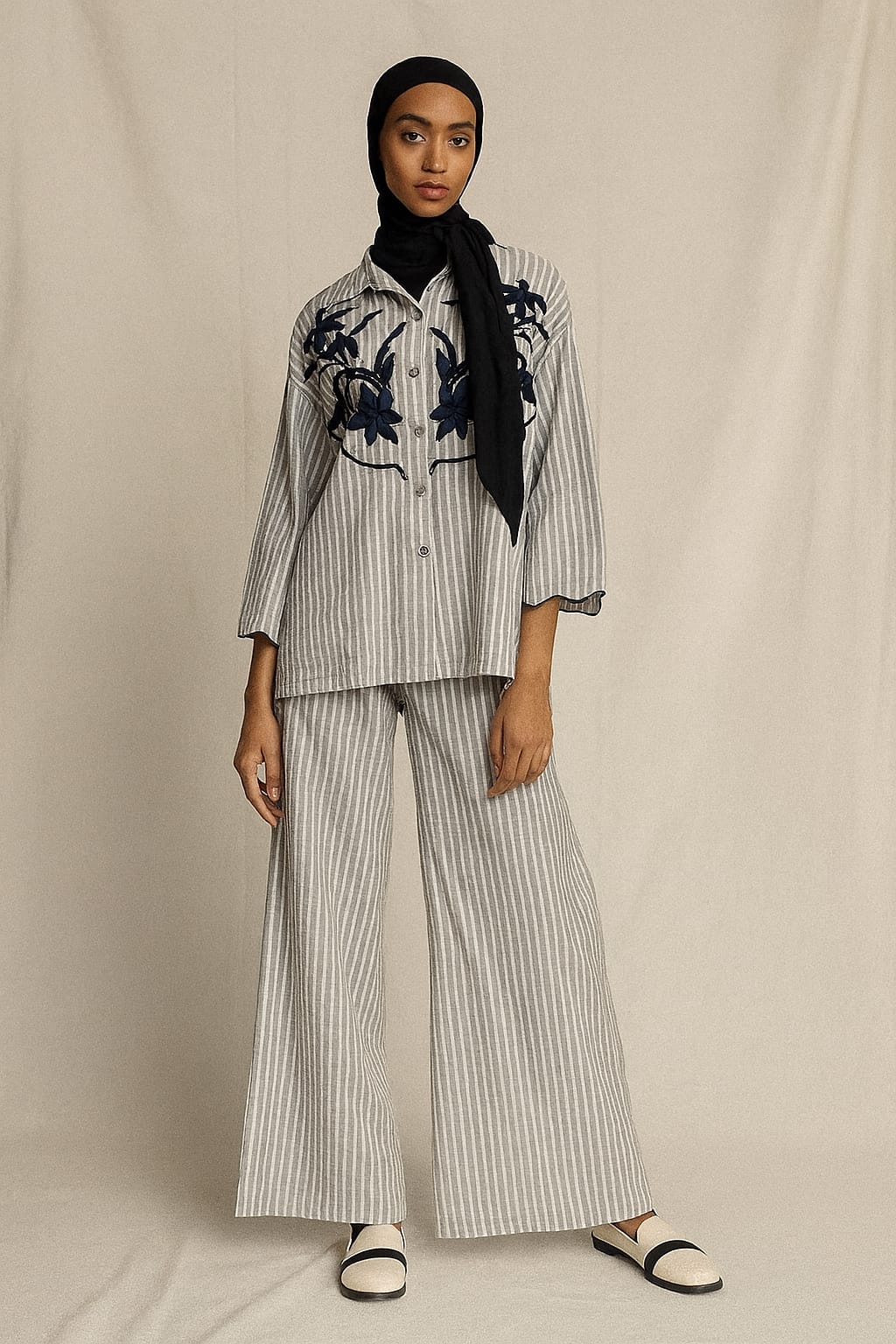 Botanical Stripes Co-ord Set - Available in 7 Colors