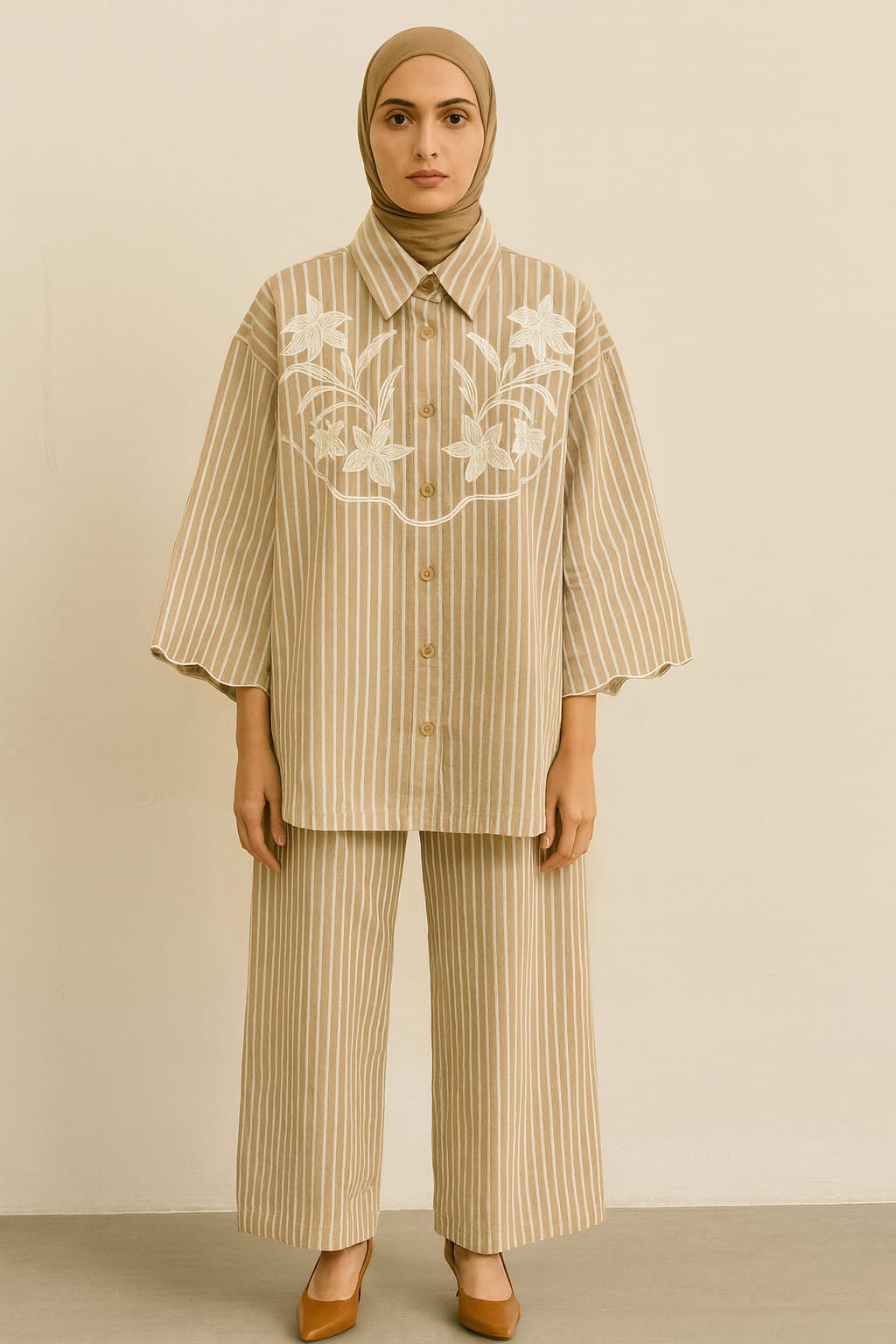 Botanical Stripes Co-ord Set - Available in 7 Colors