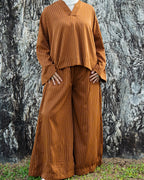 Vera Relaxed V-Neck Palazzo Set