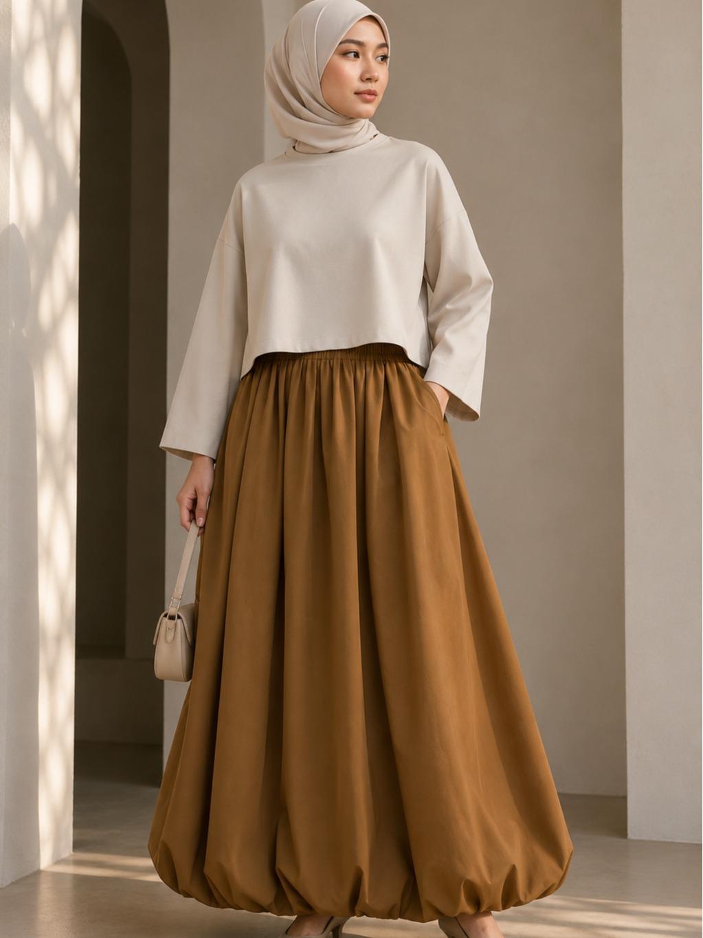 Amelila Exclusive Balloon Plain Skirt