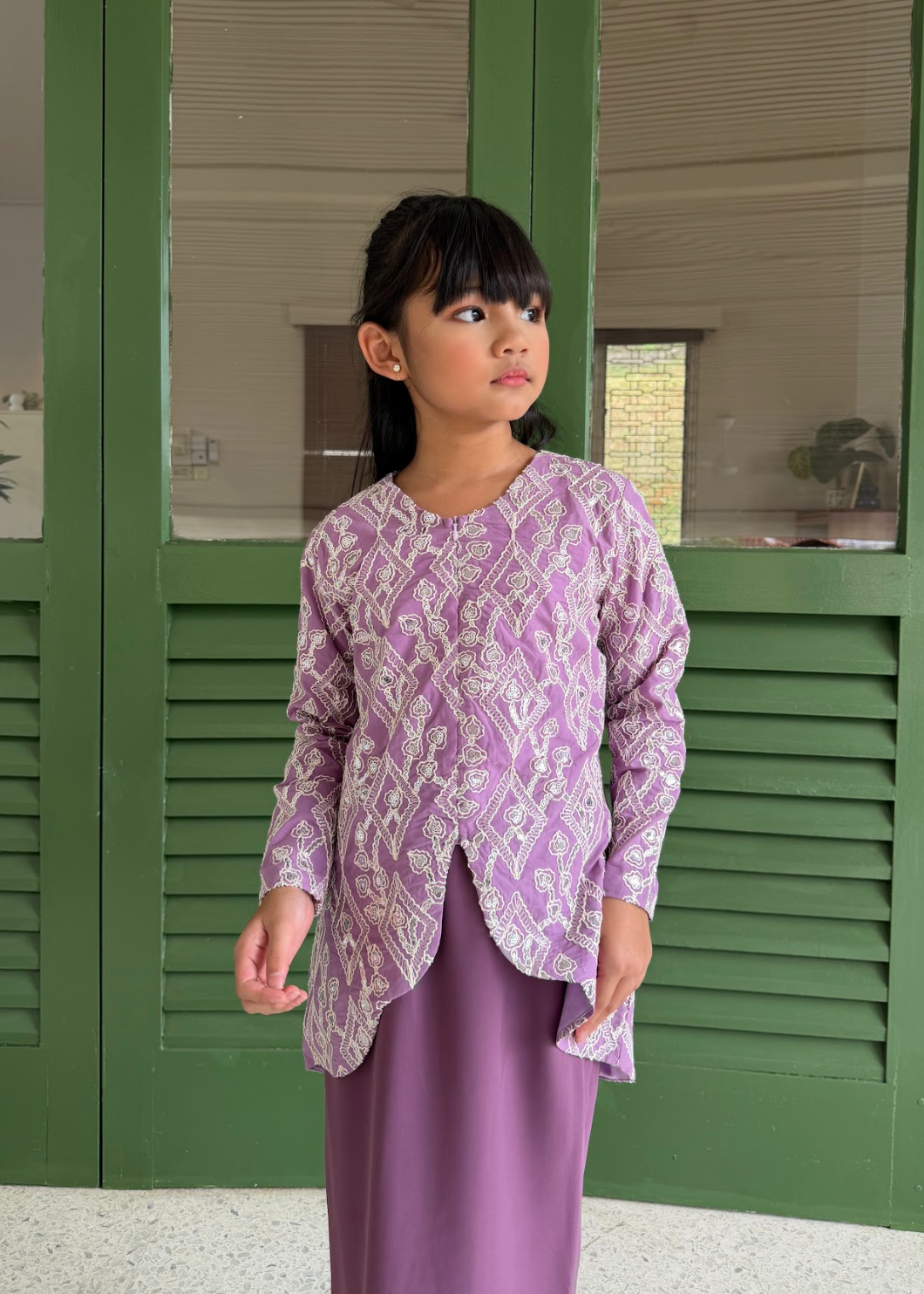2026 Lebaran Kids Embroidery Sequin Kurung